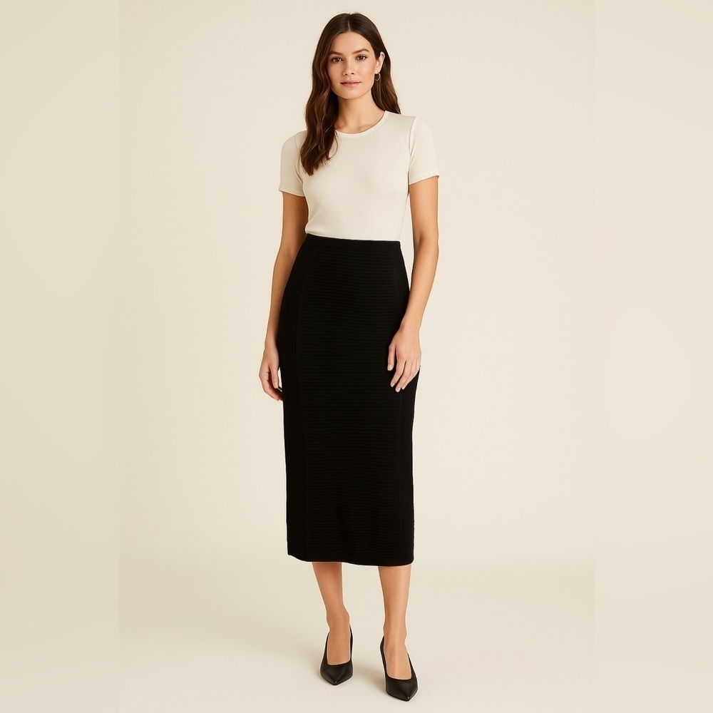 Band of the free NWT Elegant Black Ribbed Skirt - large